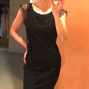 Velvet brand lace overlay black dress small